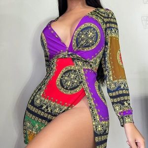 Multicolor Mini Dress from Fashion Nova! Size: Small